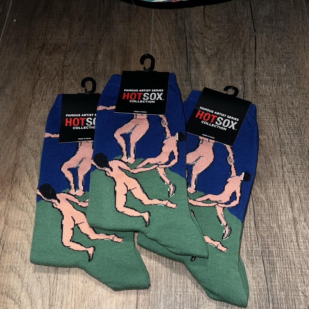 Hot Sox Famous Artist Series Socks - Blue and Green Design (3 pair)